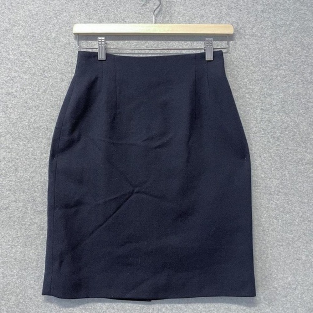 Vintage Pencil Skirt Women 4P Blue Jones New York Office Siren Wool Work 80s 90s